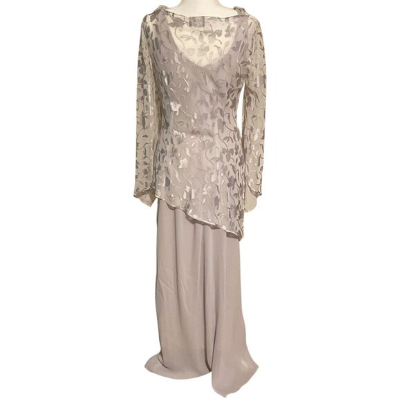 Onyx Nite Formal 2 Piece Grey Evening Gown Size 8 - Picture 2 of 13